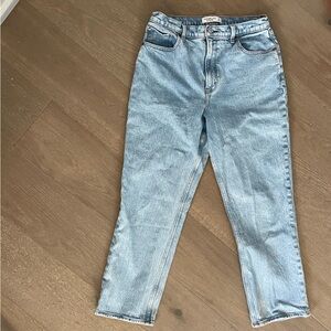 Abercrombie & Fitch 90s Straight Ultra High Rise Light Wash Jeans 31s Curve Love